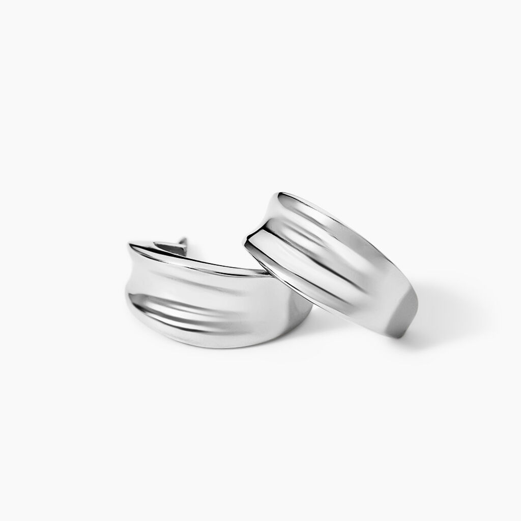 Demi Cr&eacute;oles Anne-christelleae Argent Blanc - Boucles d'oreilles fantaisie Femme | Histoire d&rsquo;Or