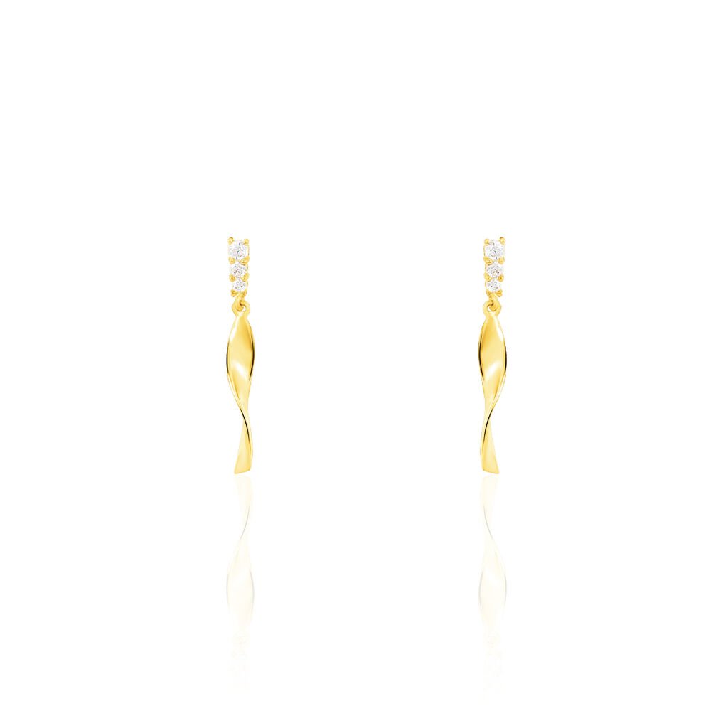 Boucles D'oreilles Pendantes Kristina Or Jaune Oxyde De Zirconium - Boucles d'oreilles pendantes Femme | Histoire d’Or