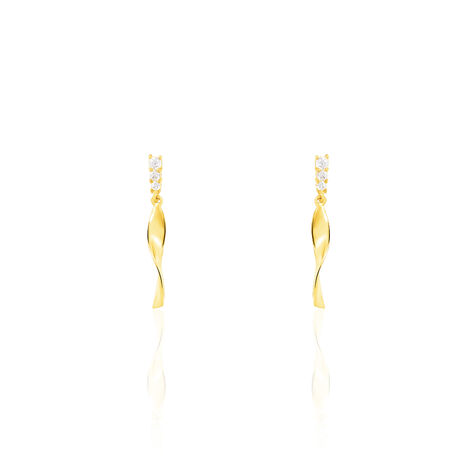 Boucles D'oreilles Pendantes Kristina Or Jaune Oxyde De Zirconium - Boucles d'oreilles pendantes Femme | Histoire d’Or