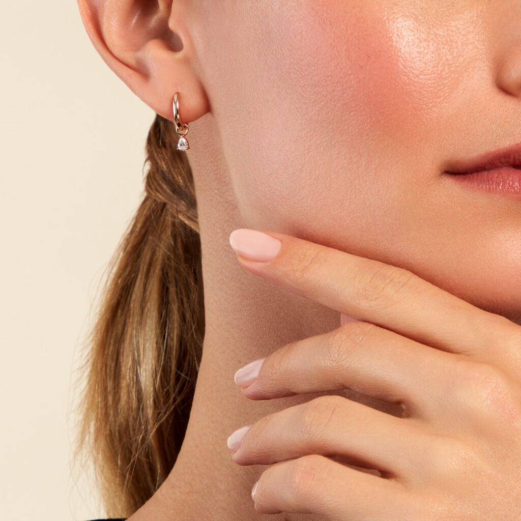 Créoles Lysandra Plaqué Or Doré Oxyde De Zirconium - Boucles d'oreilles créoles Femme | Histoire d’Or