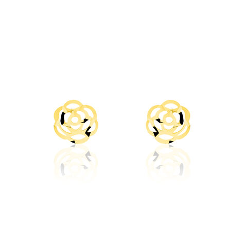 Boucles D'oreilles Puces Philine Fleur Or Jaune - Clous d'oreilles Femme | Histoire d’Or