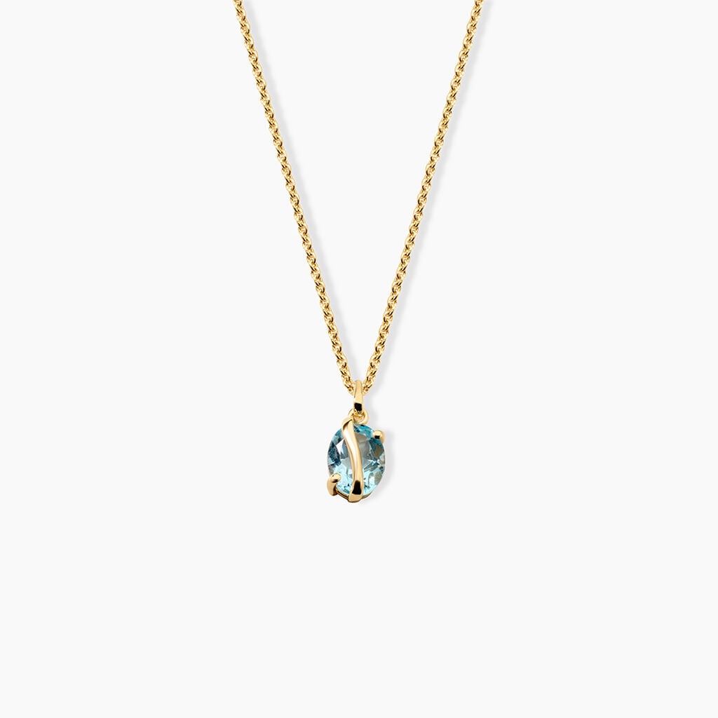 Pendentif Prudencia Argent Dor&eacute; A L'Or 750/1000 Topaze - Pendentifs Femme | Histoire d&rsquo;Or