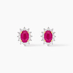 Boucles D'oreilles Or Jaune Rubis Diamants - Clous d'oreilles Femme | Histoire d&rsquo;Or
