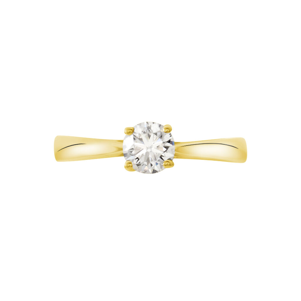 Bague Solitaire Fiona Or Jaune Diamant Synthetique - Bagues solitaires Femme | Histoire d’Or