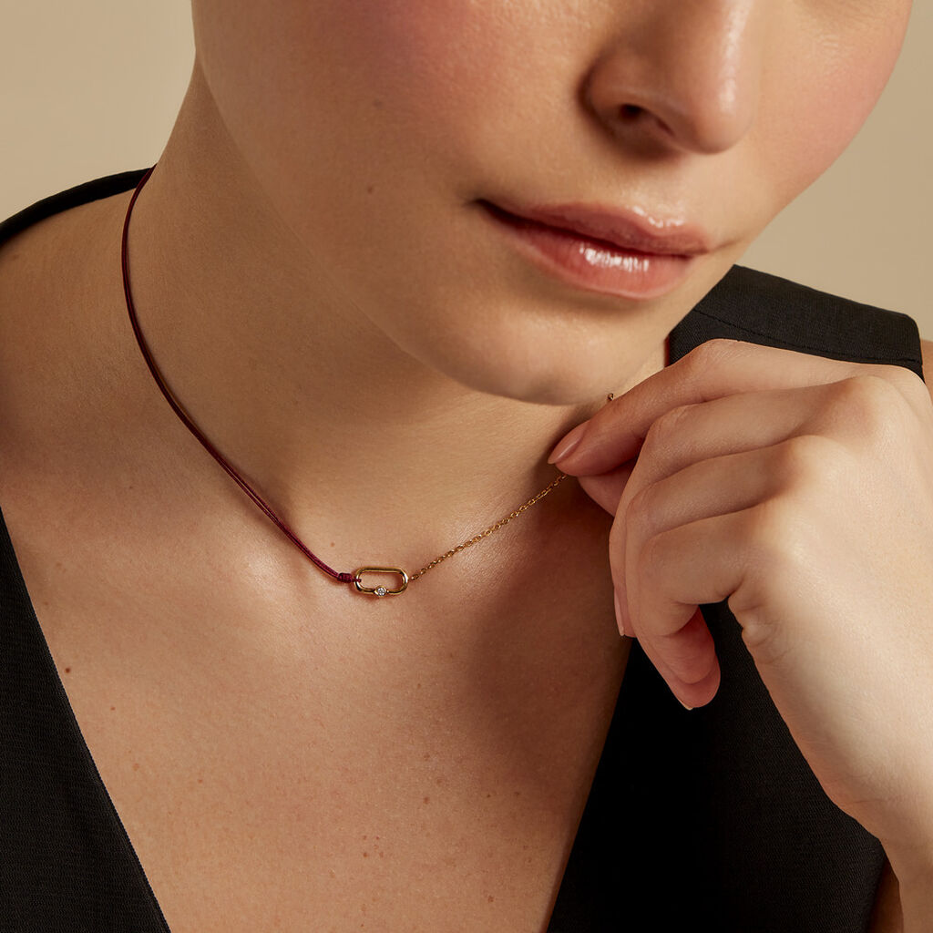 Collier Infini Pop Argent Jaune Oxyde De Zirconium - Colliers fantaisie Famille | Histoire d’Or
