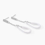 Boucles D'oreilles Pendantes Peer Argent Blanc Oxyde De Zirconium - Boucles d'oreilles fantaisie Femme | Histoire d&rsquo;Or