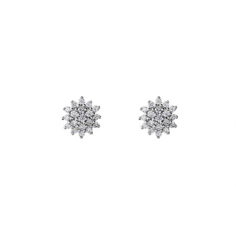 Boucles D'oreilles Puces Platine Alden Diamants - Clous d'oreilles Femme | Histoire d&rsquo;Or