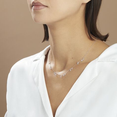 Collier Fares Argent Blanc Oxyde De Zirconium - Colliers fantaisie Femme | Histoire d’Or