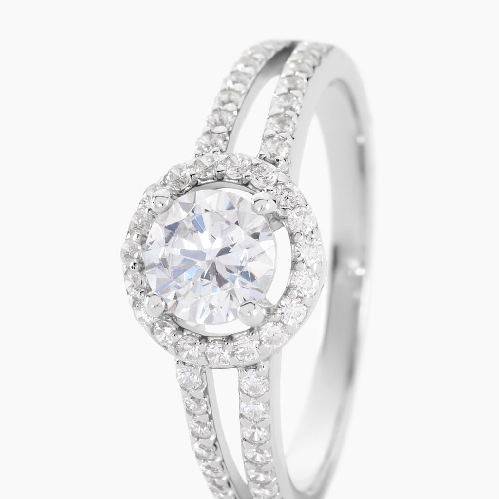 Bague Solitaire Titemae Argent Blanc Oxyde De Zirconium - Bagues solitaires Femme | Histoire d&rsquo;Or