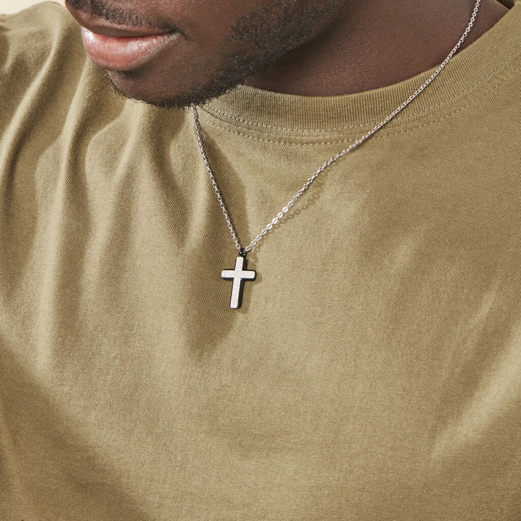 Collier Moletee Acier Blanc - Colliers fantaisie Homme | Histoire d’Or