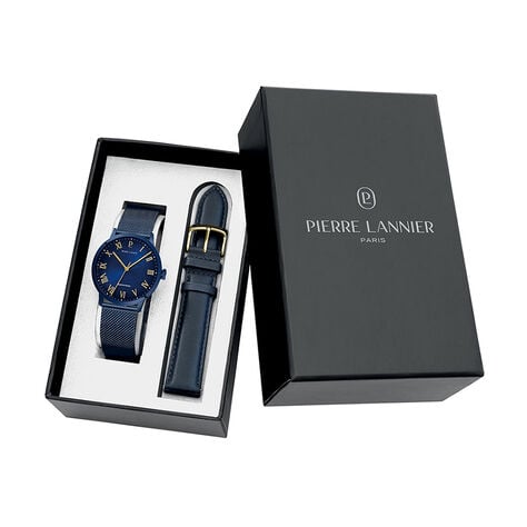 Coffret De Montre Pierre Lannier Lannier Interval Bleu - Montres Homme | Histoire d&rsquo;Or