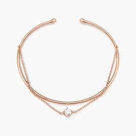 Bracelet Jonc Ruth Argent Rose Oxyde De Zirconium - Bracelets fantaisie Femme | Histoire d’Or