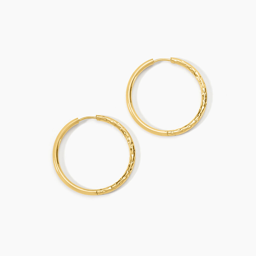 Cr&eacute;oles Loanne Acier Dor&eacute; - Boucles d'oreilles cr&eacute;oles Femme | Histoire d&rsquo;Or