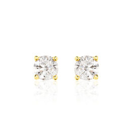 Boucles D'oreilles Puces Victoria Or Jaune Diamant - Clous d'oreilles Femme | Histoire d’Or