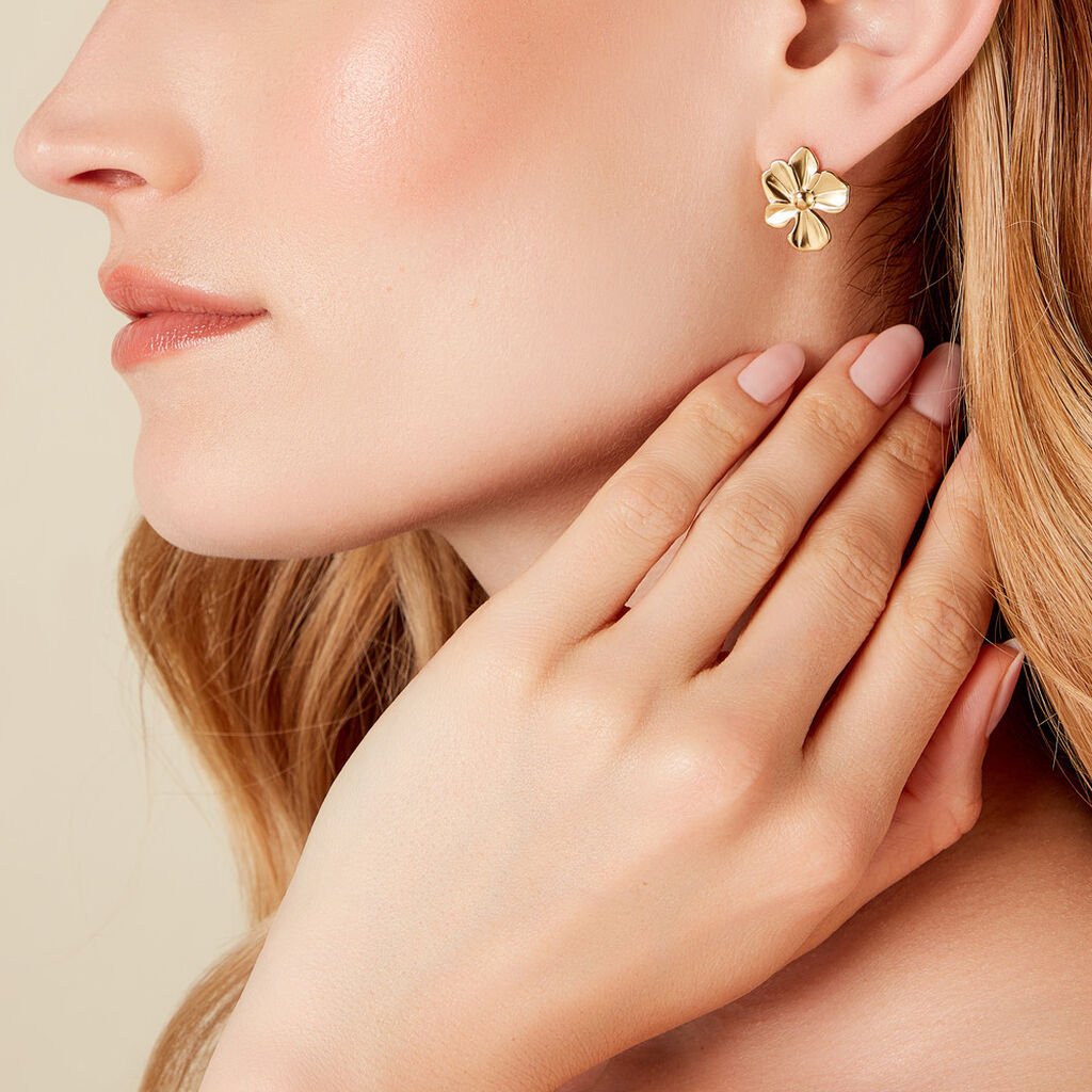 Boucles D'oreilles Puces Rahima Acier Jaune - Nouveautés Femme | Histoire d’Or