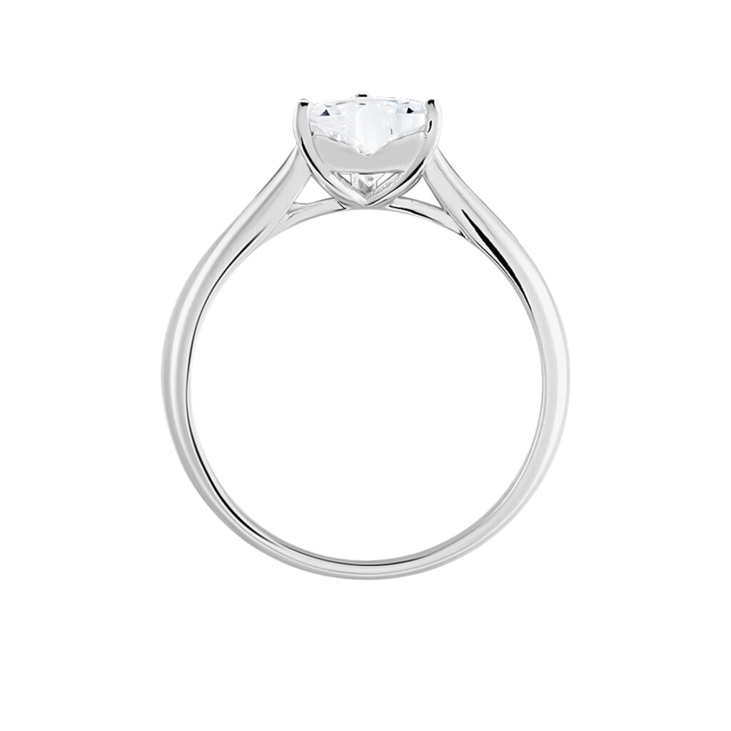 Bague Solitaire Geranium Argent Blanc Oxyde De Zirconium - Bagues solitaires Femme | Histoire d&rsquo;Or