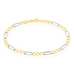Bracelet Or Bicolore Maille Altern&eacute;e 1/3 - Bracelets cha&icirc;ne Femme | Histoire d&rsquo;Or