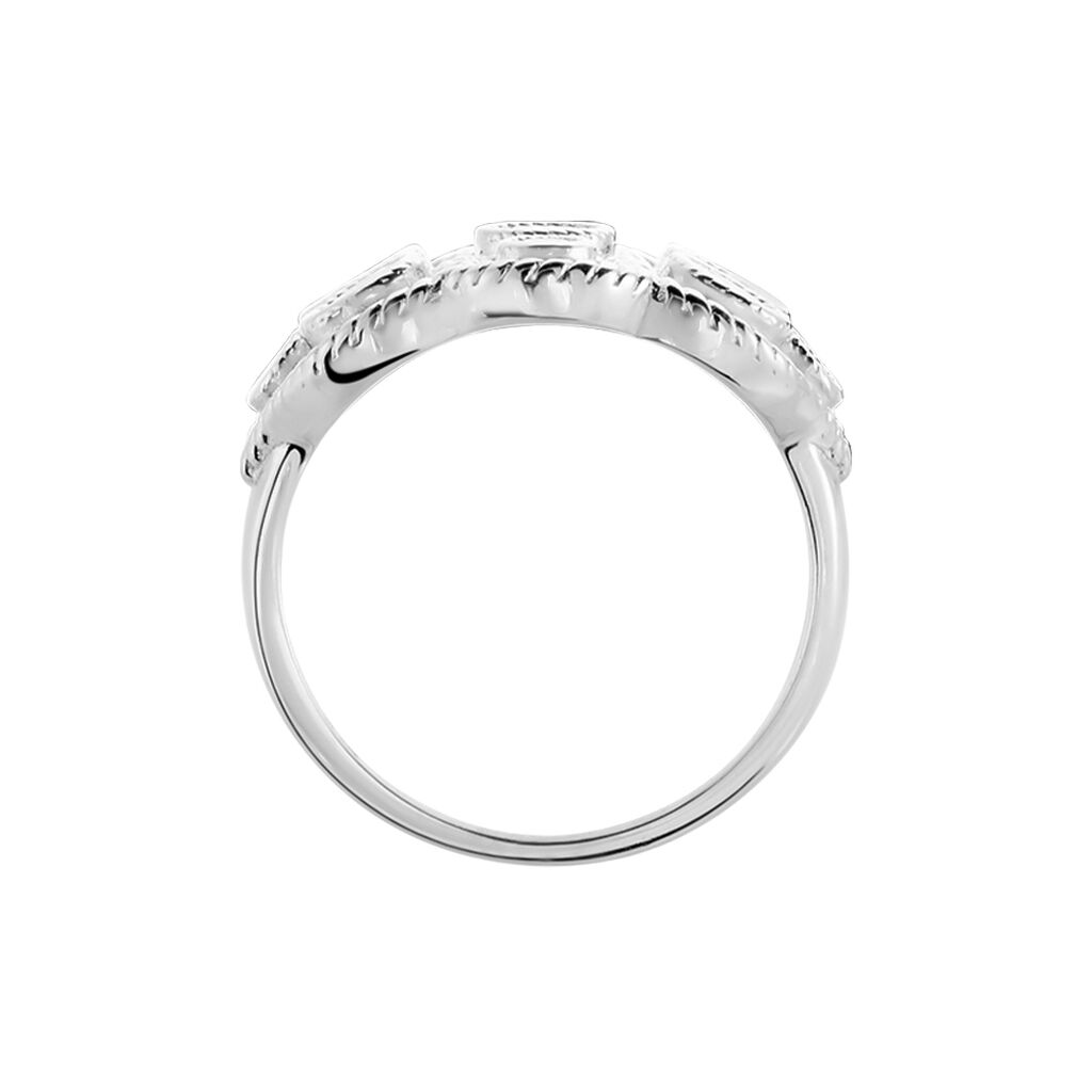 Bague Argent Blanc Boulonnaise Oxydes De Zirconium - Bagues avec pierre Femme | Histoire d’Or