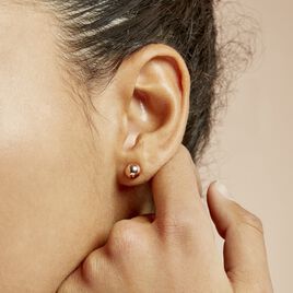 Boucles D'oreilles Puces Fidelia Boule Or Rose - Clous d'oreilles Femme | Histoire d’Or