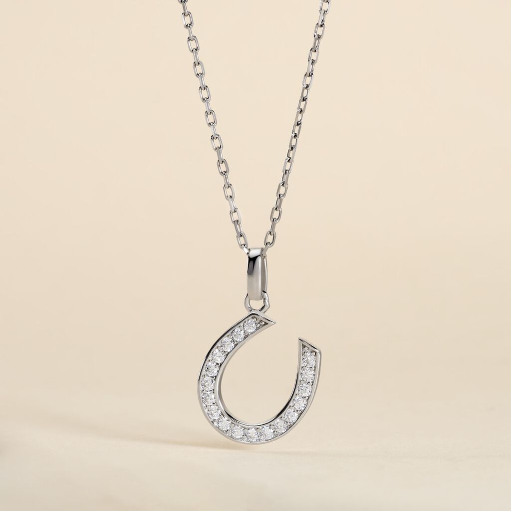 Pendentif Amelot Argent Blanc Oxyde De Zirconium - Pendentifs Femme | Histoire d’Or