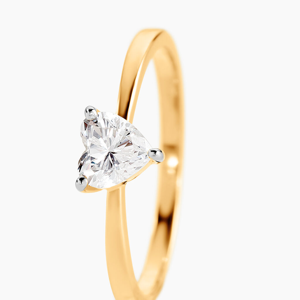 Bague Solitaire Or Jaune Idelle Oxyde De Zirconium - Bagues solitaires Femme | Histoire d&rsquo;Or