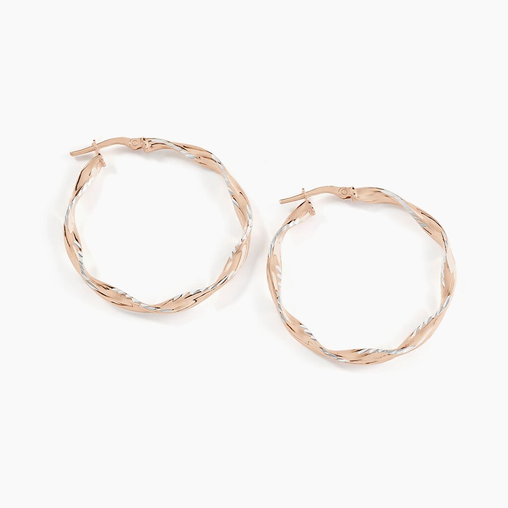 Créoles Argent Rose Alieno - Boucles d'oreilles créoles Femme | Histoire d’Or