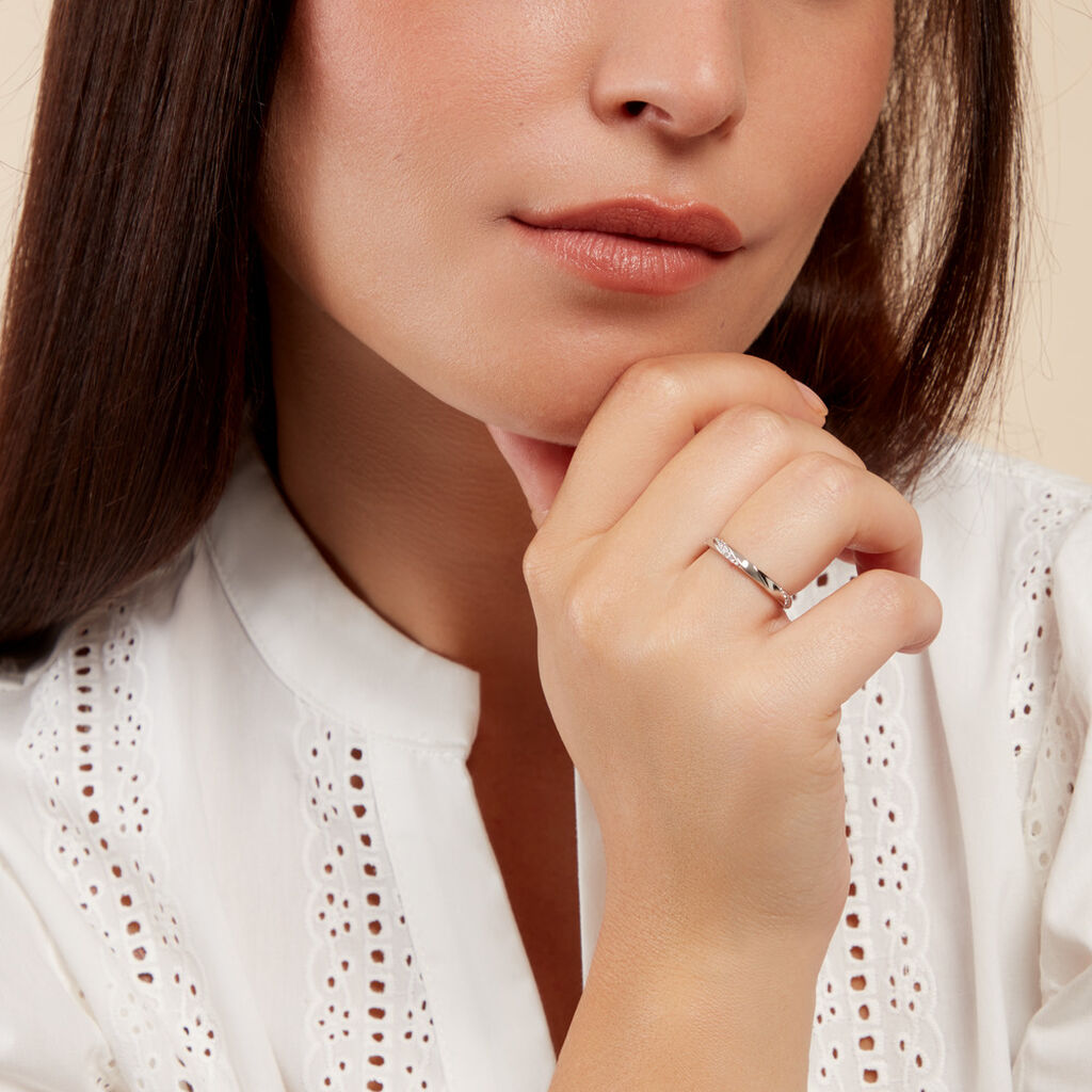 Bague Thara Argent Blanc Oxyde De Zirconium - Bagues avec pierre Femme | Histoire d’Or