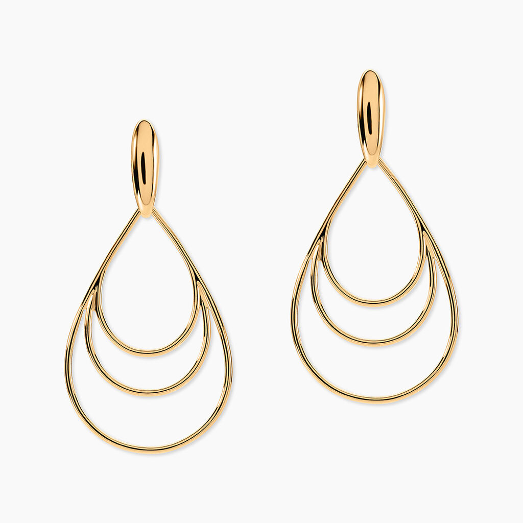 Boucles D'oreilles Pendantes Jenyfer Plaqu&eacute; Or Jaune - Boucles d'oreilles fantaisie Femme | Histoire d&rsquo;Or