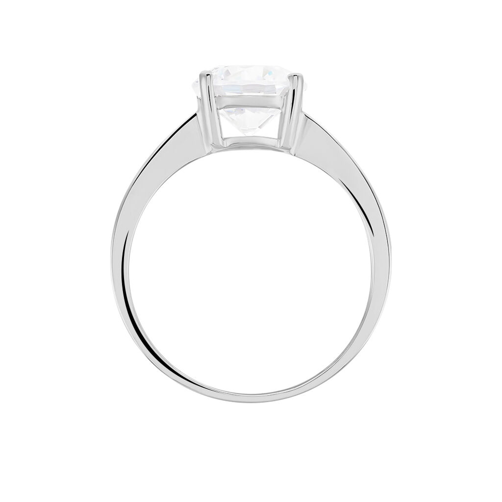 Bague Solitaire Abriel Or Blanc Oxyde De Zirconium - Bagues solitaires Femme | Histoire d&rsquo;Or