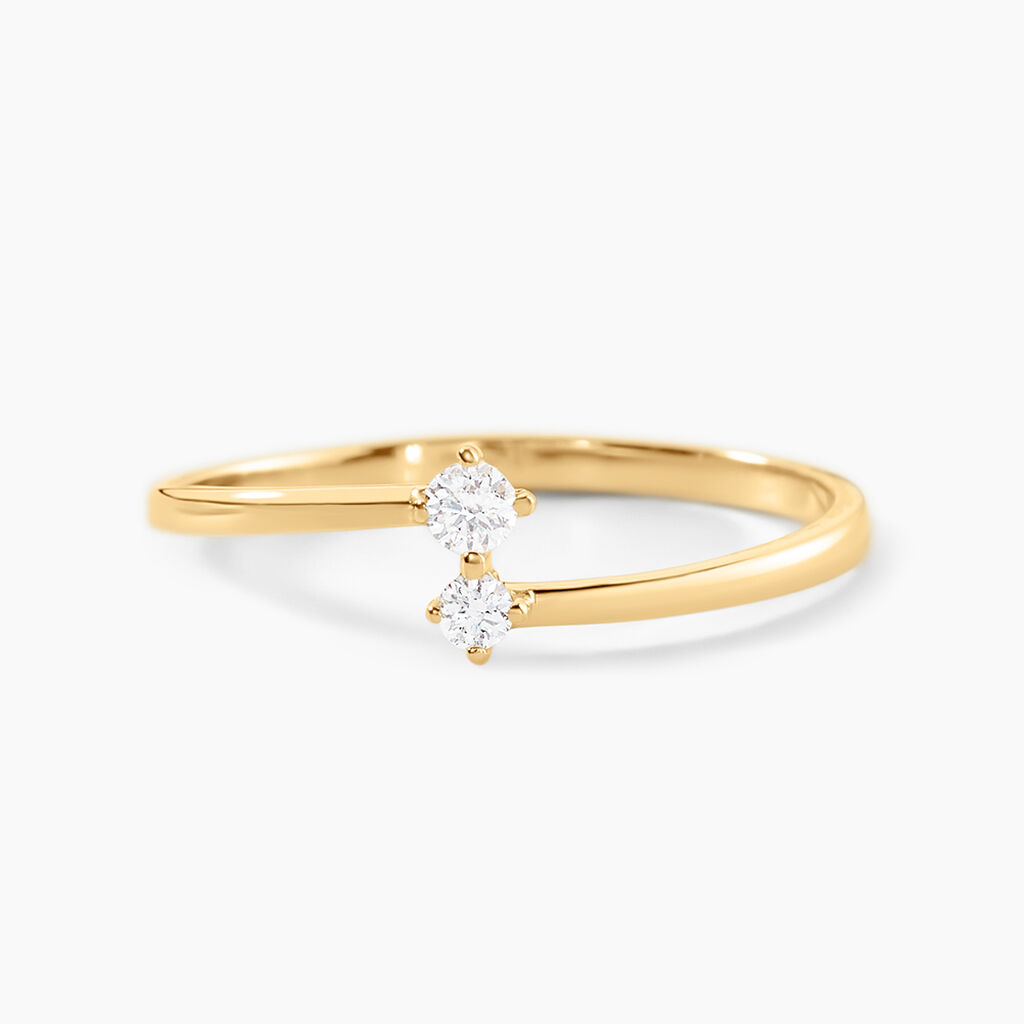 Bague Eugenio Or Jaune Diamant Synth&eacute;tique - Bagues solitaires Femme | Histoire d&rsquo;Or