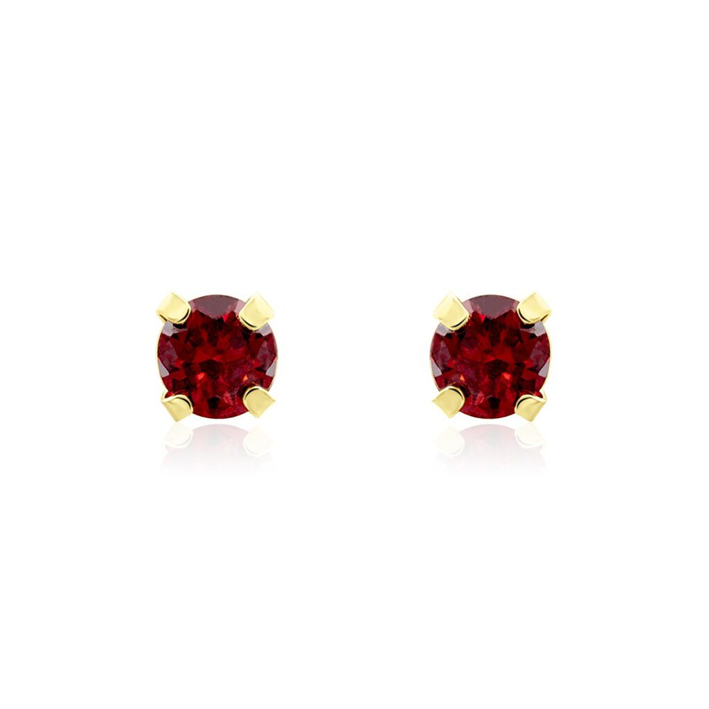 Boucles D'oreilles Puces Or Jaune Oxyde De Zirconium - Clous d'oreilles Femme | Histoire d’Or