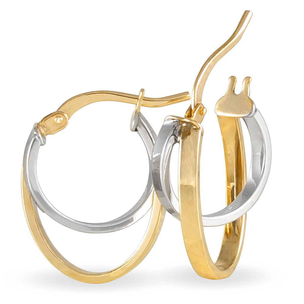 Créoles Aubrey Or Bicolore - Boucles d'oreilles créoles Femme | Histoire d’Or