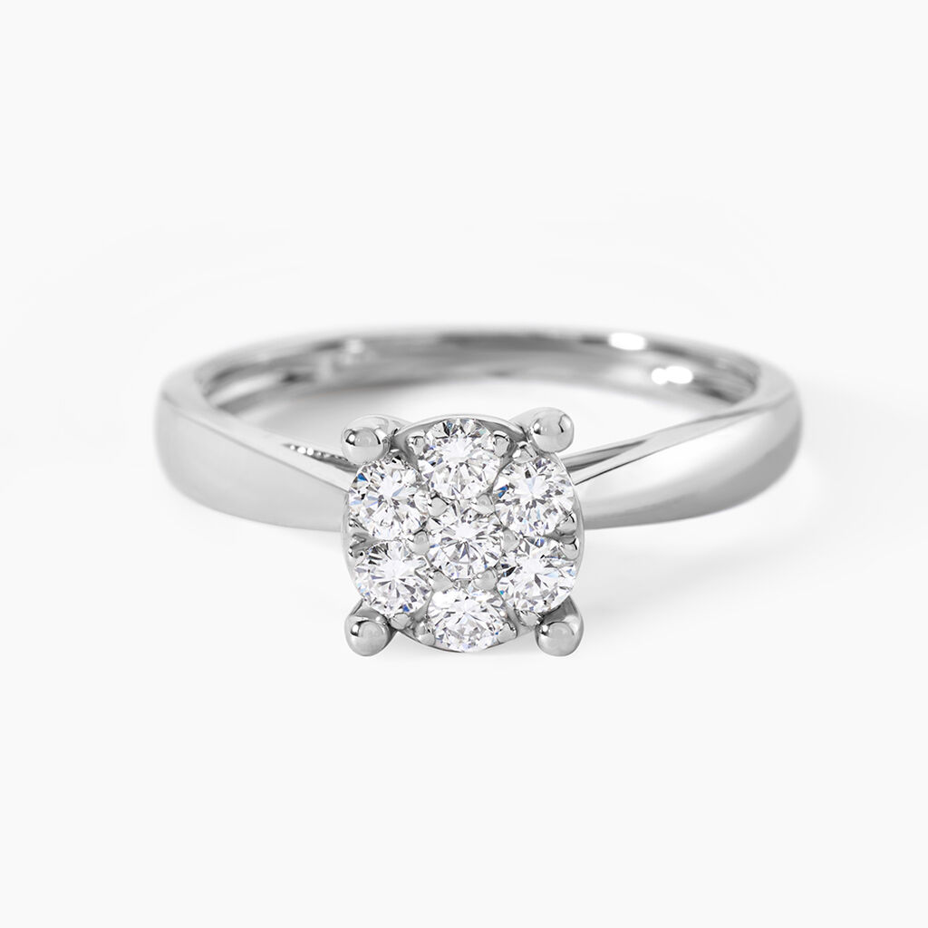 Bague Artemis Ld Platine Blanc Diamant Synth&eacute;tique - Bagues solitaires Femme | Histoire d&rsquo;Or