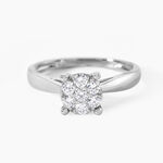 Bague Artemis Ld Platine Blanc Diamant Synth&eacute;tique - Bagues solitaires Femme | Histoire d&rsquo;Or