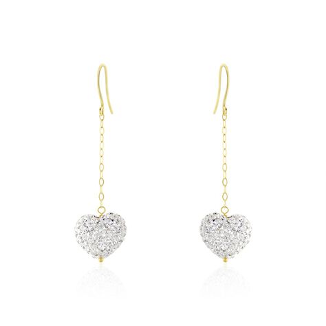 Boucles D'oreilles Pendantes Messaouda Or Jaune Strass - Boucles d'oreilles pendantes Femme | Histoire d’Or