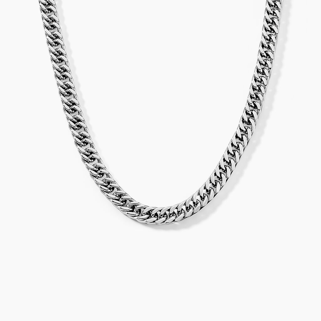 Collier Quentin Acier Blanc - Colliers fantaisie Homme | Histoire d’Or