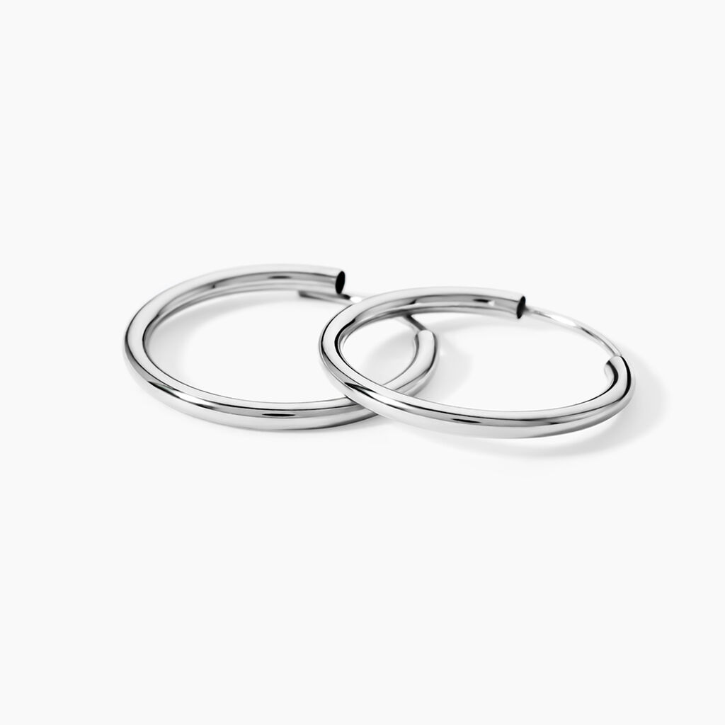 Cr&eacute;oles Valencina Or Blanc - Boucles d'oreilles cr&eacute;oles Femme | Histoire d&rsquo;Or