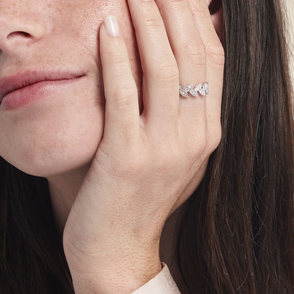 Bague Argent Blanc Cynome Oxydes De Zirconium - Bagues avec pierre Femme | Histoire d’Or