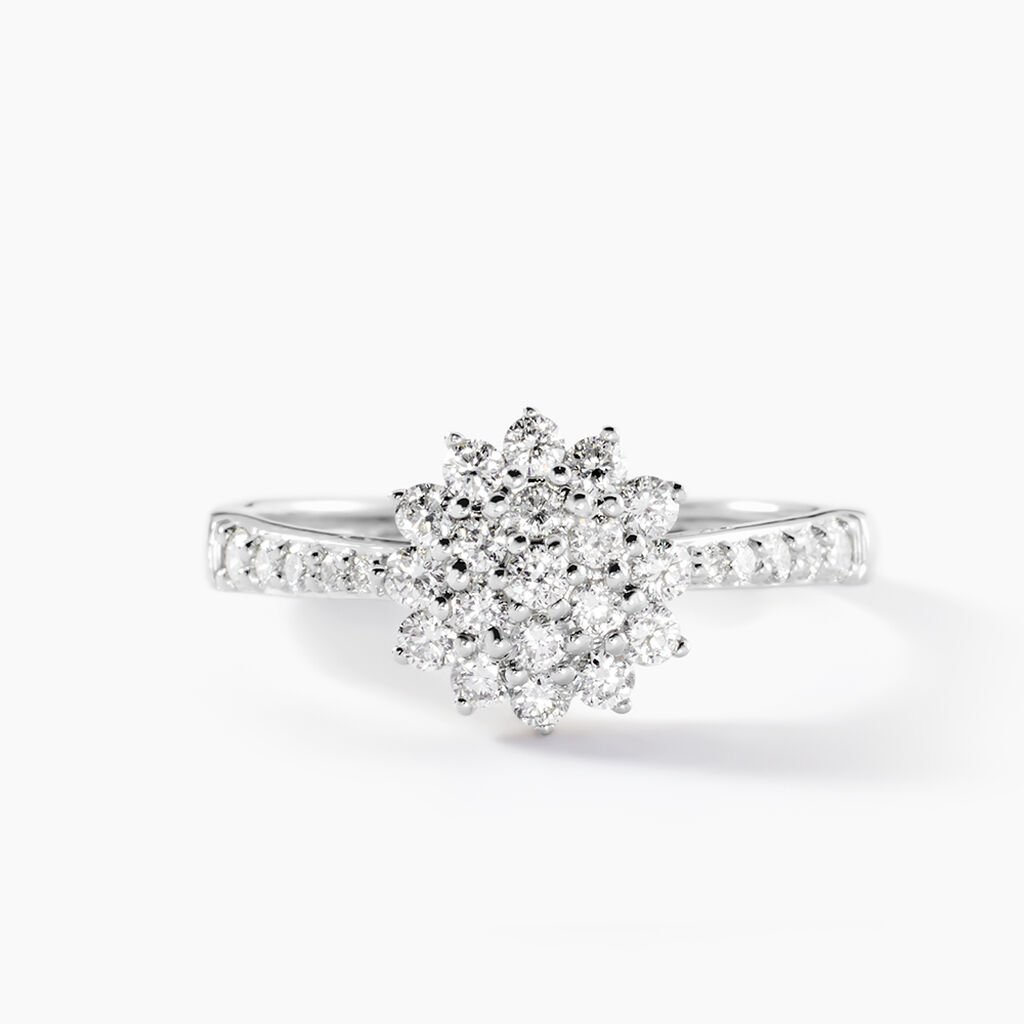 Bague Chouchana Ld Platine Blanc Diamant Synth&eacute;tique - Bagues avec pierre Femme | Histoire d&rsquo;Or