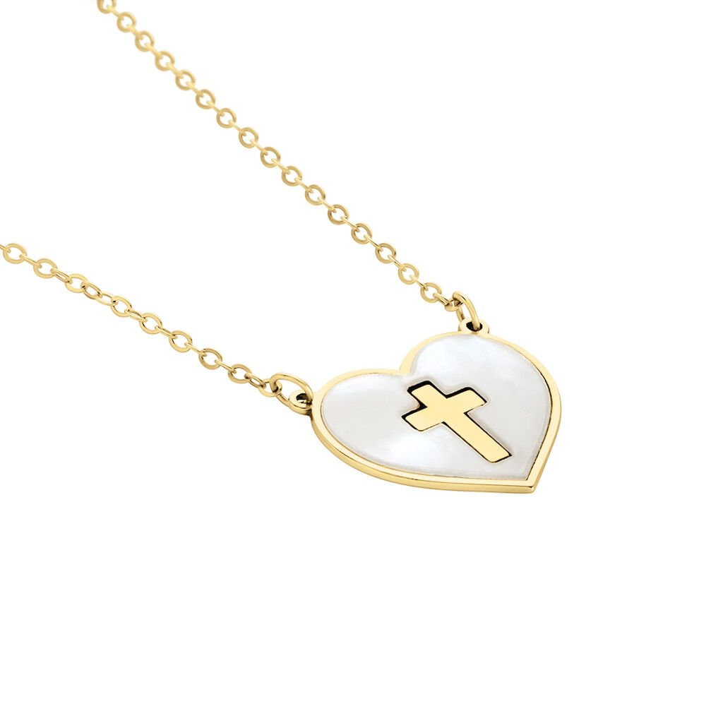 Collier Lawrie Or Jaune Nacre - Cadeaux de bapt&ecirc;me Famille | Histoire d&rsquo;Or