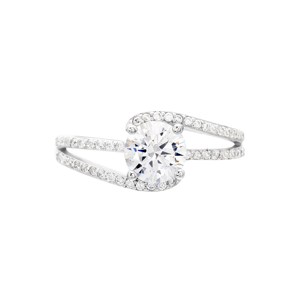 Bague Solitaire Maggy Argent Blanc Oxyde De Zirconium - Bagues solitaires Femme | Histoire d’Or