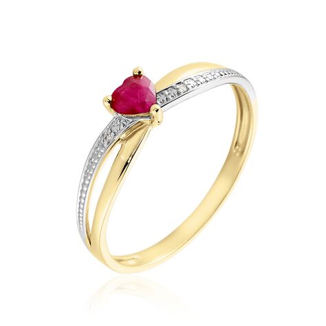 Bague Skylar Or Bicolore Rubis Diamant - Bagues solitaires Femme | Histoire d’Or