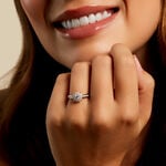 Bague Shirlene Ld Platine Blanc Diamant Synth&eacute;tique - Bagues solitaires Femme | Histoire d&rsquo;Or