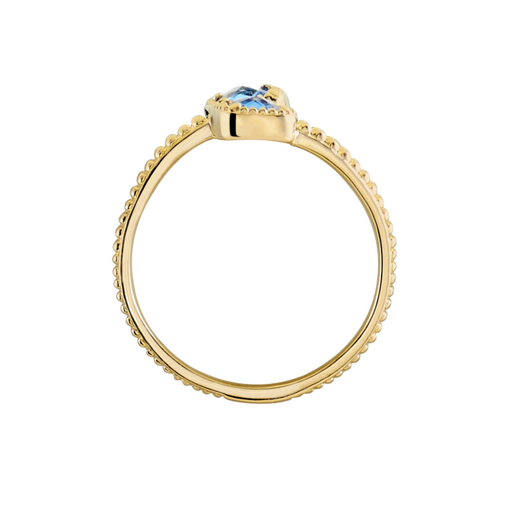 Bague Ilvaae Plaqué Or Pierre Bleue - Bagues avec pierre Femme | Histoire d’Or