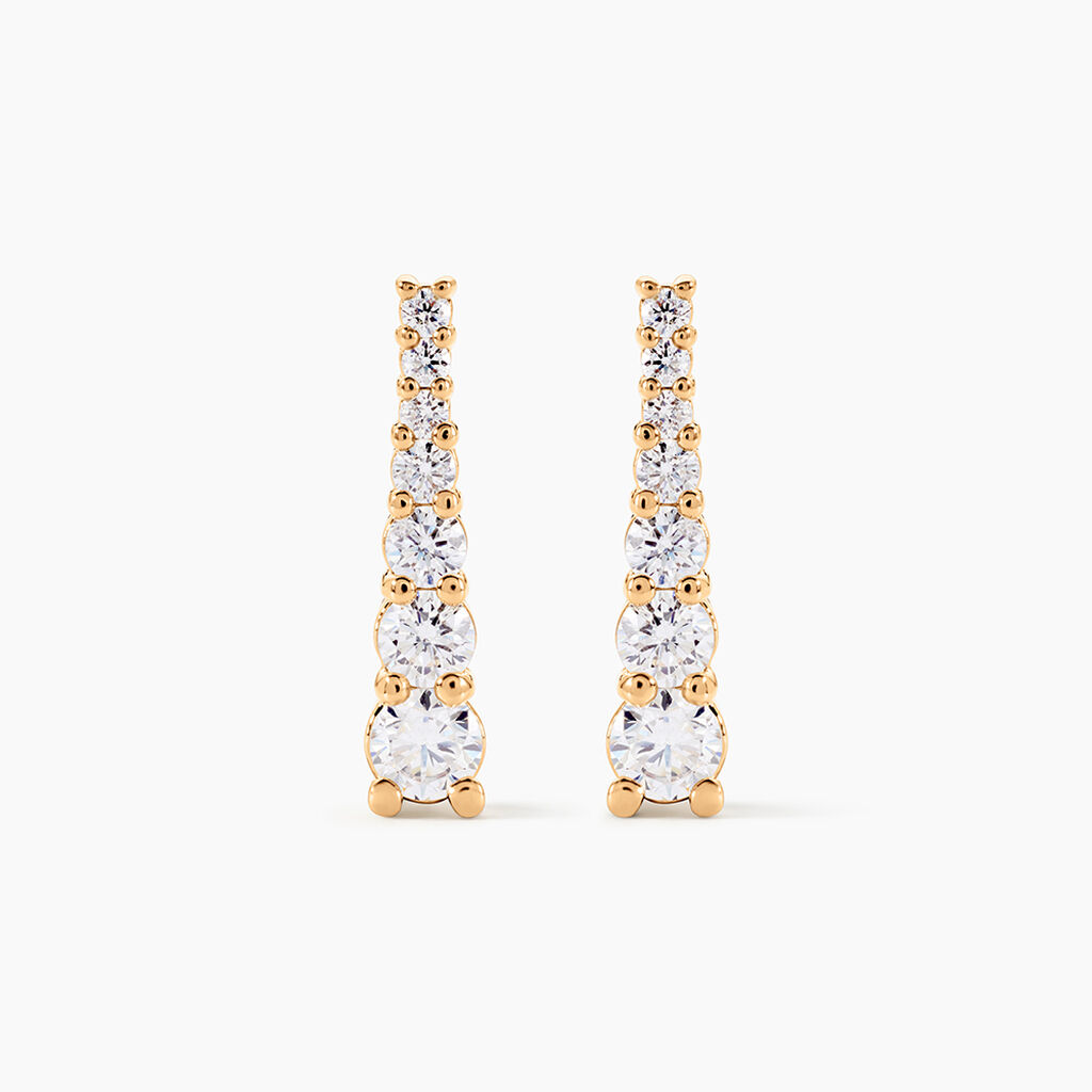 Boucles D'oreilles Pendantes Plaqu&eacute; Or Beisiris Oxydes De Zirconium - Boucles d'oreilles fantaisie Femme | Histoire d&rsquo;Or