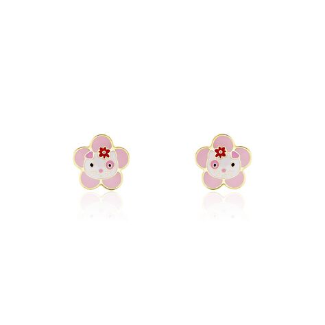 Boucles D'oreilles Puces Etoile Chat Or Jaune - Clous d'oreilles Enfant | Histoire d’Or