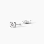 Boucles D'Oreilles Puces One Or Blanc Diamants - Boucles d'oreilles pierres pr&eacute;cieuses Femme | Histoire d&rsquo;Or