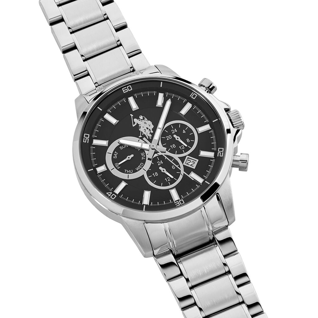 Montre U.s. Polo Grayson Noir - Id&eacute;es cadeaux Famille | Histoire d&rsquo;Or