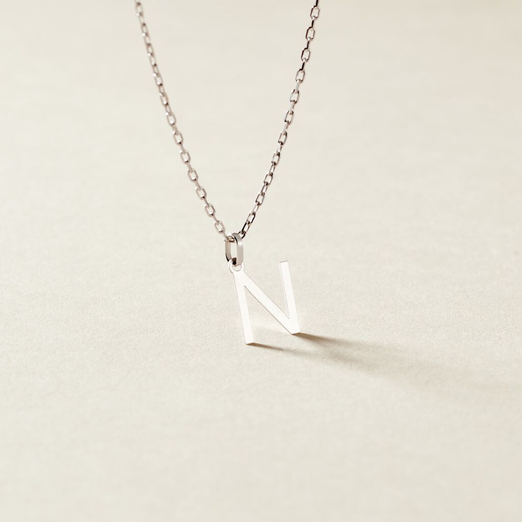 Pendentif Ionia Lettre Or Blanc - Pendentifs Famille | Histoire d&rsquo;Or