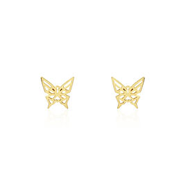 Boucles D'oreilles Puces Bartholomee Papillon Or Jaune - Boucles d'Oreilles Papillon Femme | Histoire d’Or